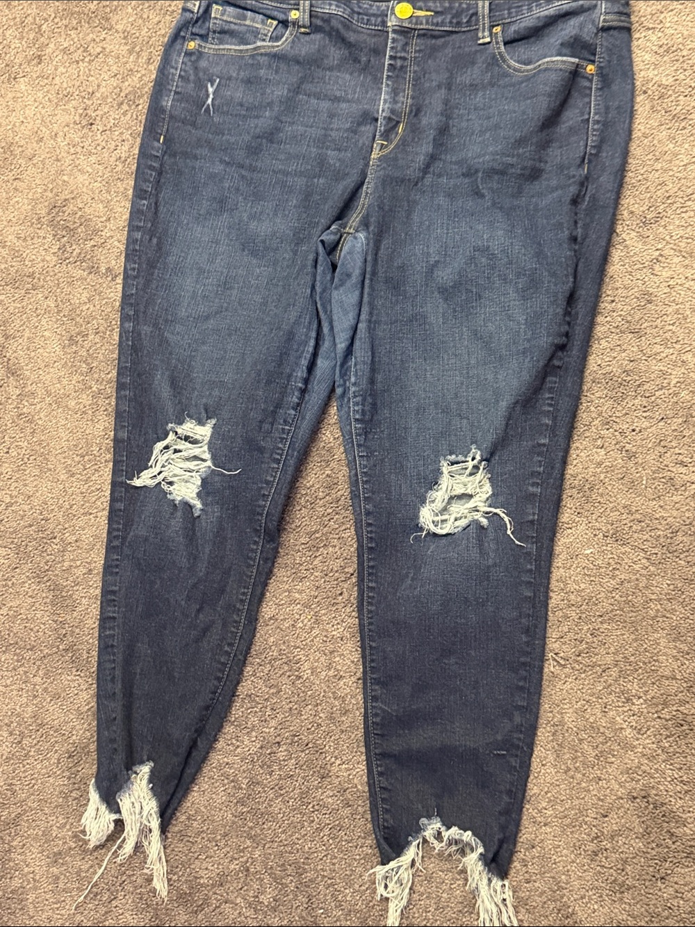 Lane Bryant Dark Blue Distressed Boyfriend Jeans
